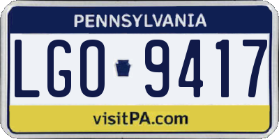 PA license plate LGO9417