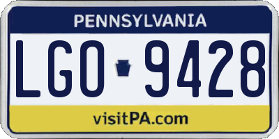 PA license plate LGO9428