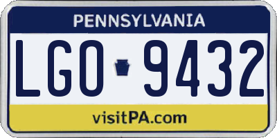 PA license plate LGO9432