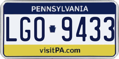PA license plate LGO9433