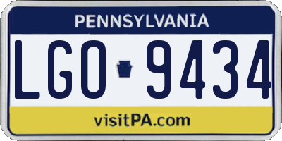 PA license plate LGO9434