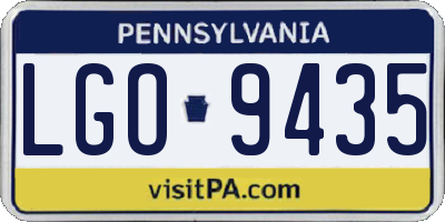 PA license plate LGO9435