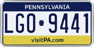PA license plate LGO9441