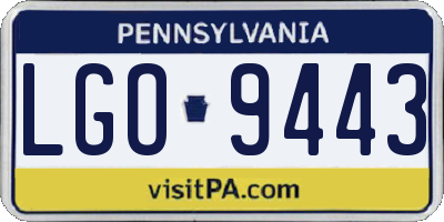 PA license plate LGO9443
