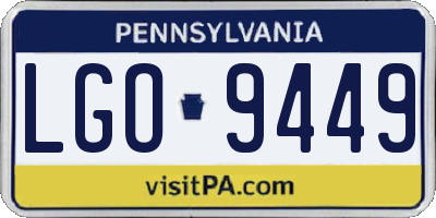 PA license plate LGO9449