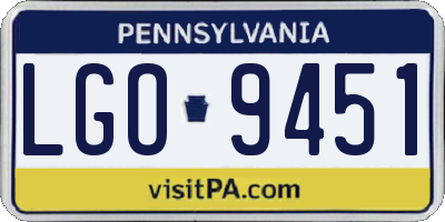 PA license plate LGO9451