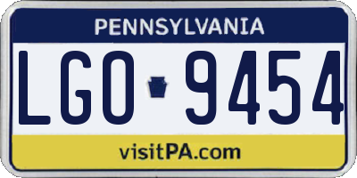 PA license plate LGO9454