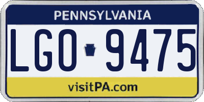 PA license plate LGO9475