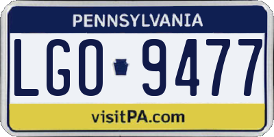 PA license plate LGO9477