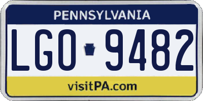 PA license plate LGO9482