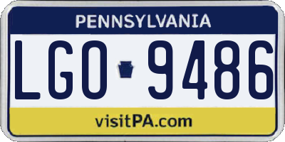 PA license plate LGO9486