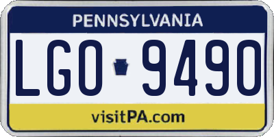 PA license plate LGO9490