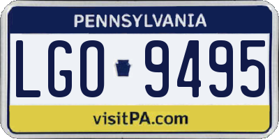 PA license plate LGO9495