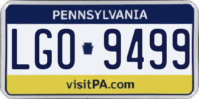PA license plate LGO9499