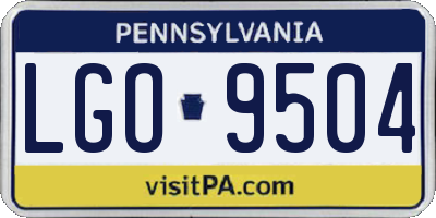 PA license plate LGO9504