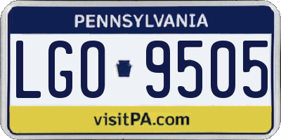 PA license plate LGO9505