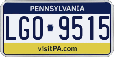 PA license plate LGO9515