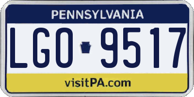 PA license plate LGO9517