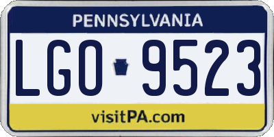 PA license plate LGO9523