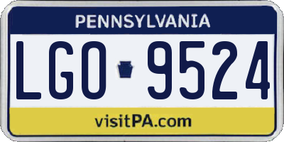 PA license plate LGO9524