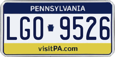 PA license plate LGO9526
