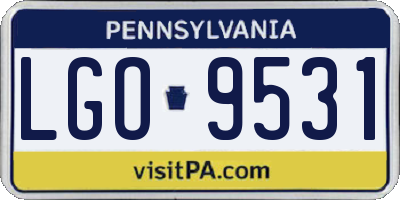 PA license plate LGO9531