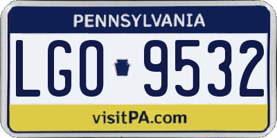 PA license plate LGO9532