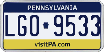 PA license plate LGO9533