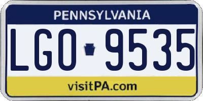 PA license plate LGO9535