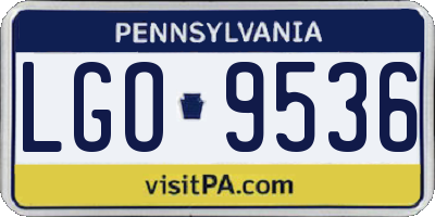 PA license plate LGO9536