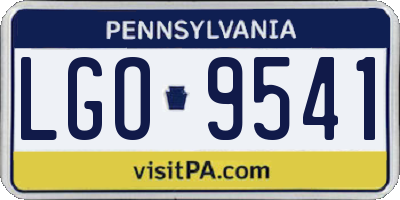 PA license plate LGO9541