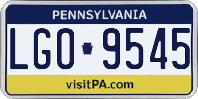 PA license plate LGO9545