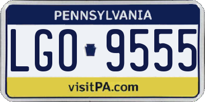 PA license plate LGO9555