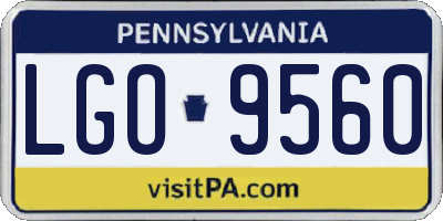 PA license plate LGO9560