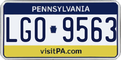 PA license plate LGO9563