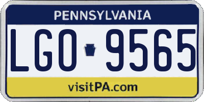 PA license plate LGO9565