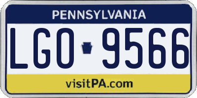 PA license plate LGO9566