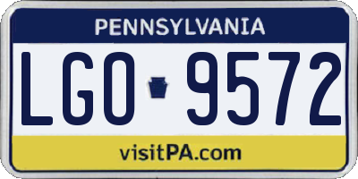 PA license plate LGO9572