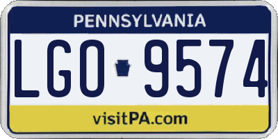 PA license plate LGO9574
