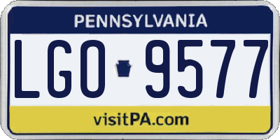 PA license plate LGO9577