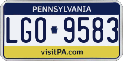 PA license plate LGO9583