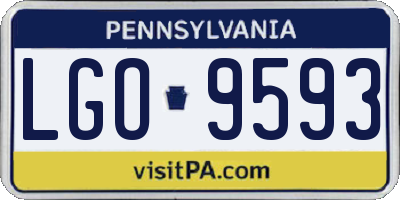 PA license plate LGO9593