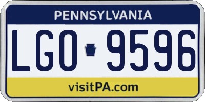 PA license plate LGO9596