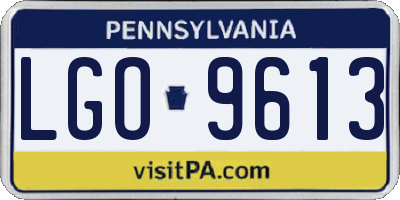 PA license plate LGO9613