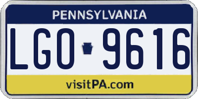 PA license plate LGO9616