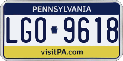 PA license plate LGO9618