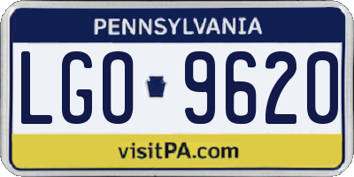 PA license plate LGO9620