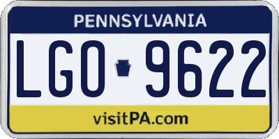 PA license plate LGO9622