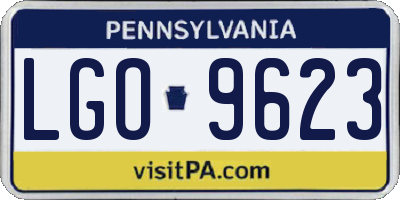 PA license plate LGO9623