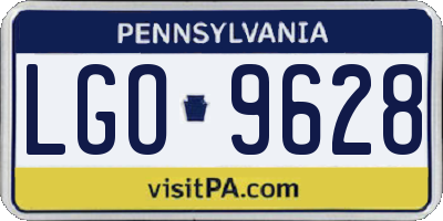PA license plate LGO9628